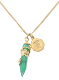FLOWERING VINE NECKLACE - GREEN ONYX - GOLD