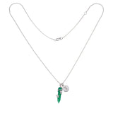 FLOWERING VINE NECKLACE - GREEN ONYX - SILVER