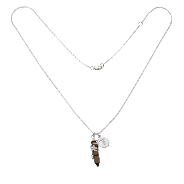 FLOWERING VINE NECKLACE - SMOKY QUARTZ - SILVER