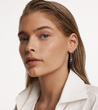 FLOWERING VINE PULL THROUGH EARRINGS - LAPIS LAZULI - SILVER