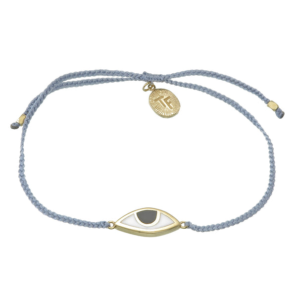 EYE PROTECTION BRACELET - PASTEL GREY - GOLD plated sterling silver by tiger frame jewellery