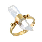 ROUGH QUARTZ SWIVEL RING - GOLD plate on sterling silver by tiger frame jewellery