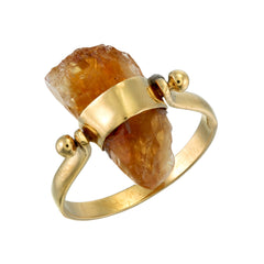 CITRINE SWIVEL RING - GOLD plated sterling silver by tiger frame jewellery