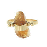 CITRINE SWIVEL RING - GOLD plated sterling silver by tiger frame jewellery