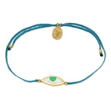 EYE PROTECTION BRACELET - TEAL GREEN - GOLD plated sterling silver by tiger frame jewellery