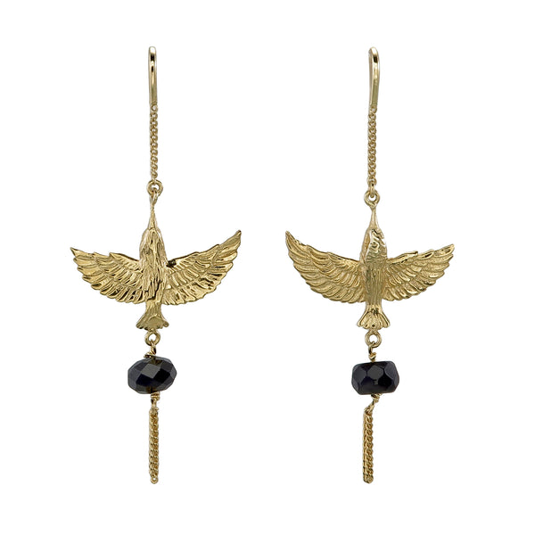 INFLIGHT PULL THROUGH - ONYX - gold plate on sterling silver by tiger frame jewellery