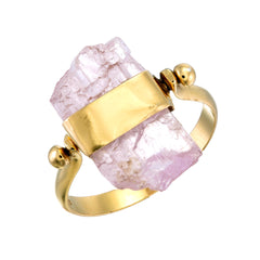 KUNZITE SWIVEL RING - GOLD plate on sterling silver by tiger frame jewellery