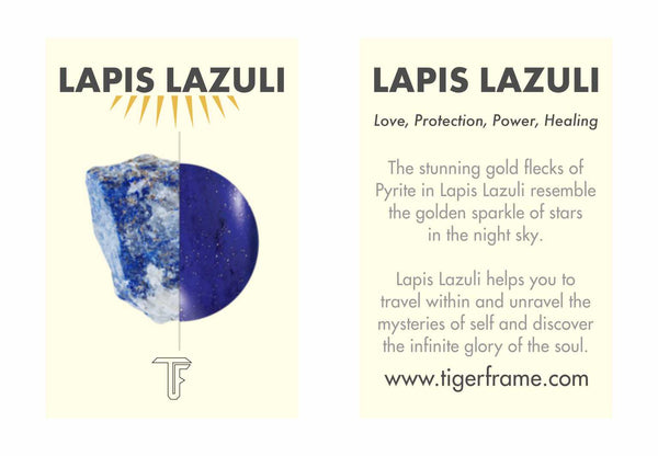 CRYSTAL PULL THROUGH EARRINGS LAPIS LAZULI - GOLD