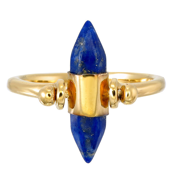 LAPIS LAZULI SWIVEL RING - GOLD