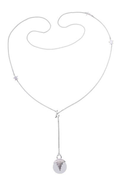 AURORA PENDULUM NECKLACE QUARTZ - LONG - SILVER