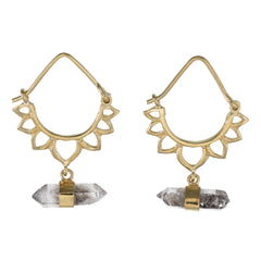 LOTUS CRYSTAL EARRINGS - GOLD plate on sterling silver by tiger frame jewellery