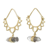 LOTUS CRYSTAL EARRINGS - GOLD plate on sterling silver by tiger frame jewellery