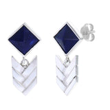 LAPIS LAZULI WOVEN STUDS  -  sterling silver by tiger frame jewellery