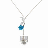 MEDIUM CRYSTAL NECKLACE WITH APATITE AND DIAMOND QUARTZ -  sterling silver by tiger frame jewellery