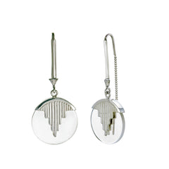 MINI AURORA PENDULUM EARRINGS QUARTZ - SILVER