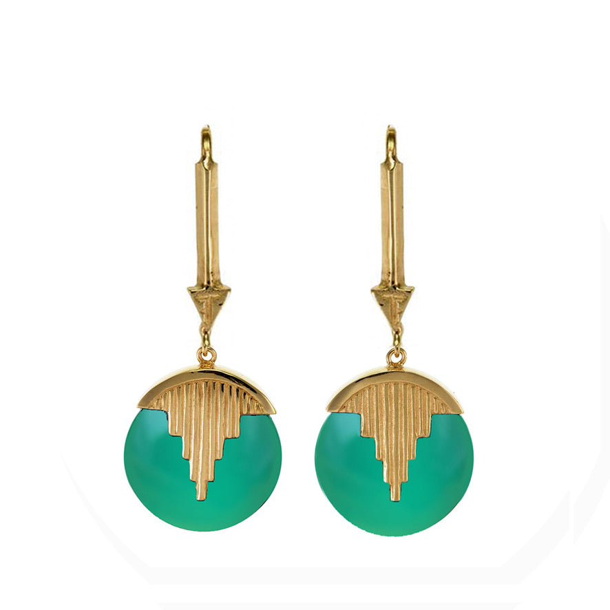 Green onyx earrings top