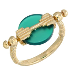 MINI AURORA SWIVEL RING GREEN ONYX - GOLD