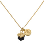 MINI DECO DAISY - NECKLACE - BLACK ONYX - GOLD