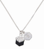 MINI DECO DAISY - NECKLACE - BLACK ONYX - SILVER