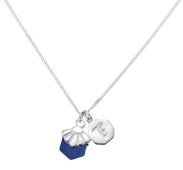 MINI DECO DAISY - NECKLACE - LAPIS LAZULI - SILVER