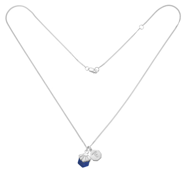 MINI DECO DAISY - NECKLACE - LAPIS LAZULI - SILVER