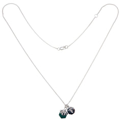 MINI DECO DAISY - NECKLACE - MALACHITE - SILVER