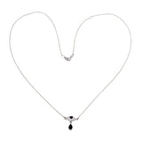 BEJEWELLED EYE NECKLACE BLACK ONYX - SILVER