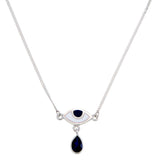 BEJEWELLED EYE NECKLACE IOLITE - SILVER