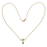 BEJEWELLED EYE NECKLACE PERIDOT - GOLD