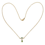 BEJEWELLED EYE NECKLACE PERIDOT - GOLD
