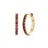 MINI HALO HOOPS - PINK TOURMALINE - GOLD PLATE - PAIR