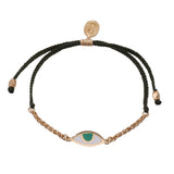 CHAIN & CORD EYE PROTECTION BRACELET - OLIVE GREEN - GOLD