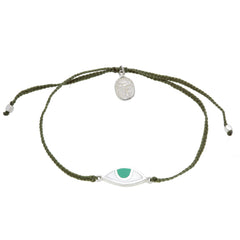 EYE PROTECTION BRACELET - OLIVE GREEN - Sterling silver by tiger frame jewellery