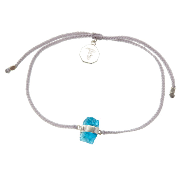 APATITE CRYSTAL PASTEL GREY BRACELET with sterling silver by tiger frame jewellery