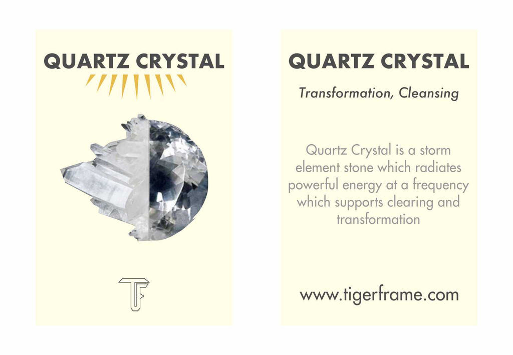 SMALL CRYSTAL NECKLACE QUARTZ CRYSTAL POINT SILVER TIGER FRAME
