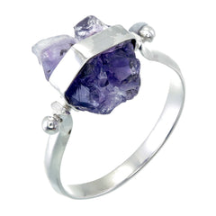 ROUGH AMETHYST SWIVEL RING - Sterling silver by tiger frame jewellery