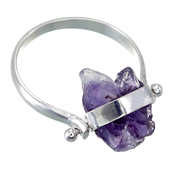 ROUGH AMETHYST SWIVEL RING - Sterling silver by tiger frame jewellery