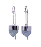 ROUGH AQUAMARINE PULL THROUGH EARRINGS - STERLING silver by tiger frame jewellery
