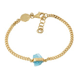 ROUGH GEM CHAIN BRACELET - APATITE - GOLD