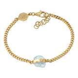 ROUGH GEM CHAIN BRACELET - AQUAMARINE - GOLD