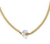 ROUGH GEM NECKLACE - AQUAMARINE - GOLD