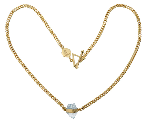 ROUGH GEM NECKLACE - AQUAMARINE - GOLD