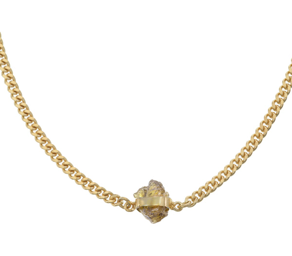 ROUGH GEM NECKLACE - CITRINE - GOLD