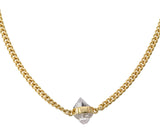 ROUGH GEM NECKLACE - DIAMOND QUARTZ - GOLD