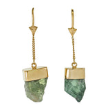 PERIDOT CRYSTAL PULL THROUGH EARRINGS - GOLD plate on sterling silver by tiger frame jewellery