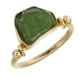 ROUGH PERIDOT SWIVEL RING - GOLD