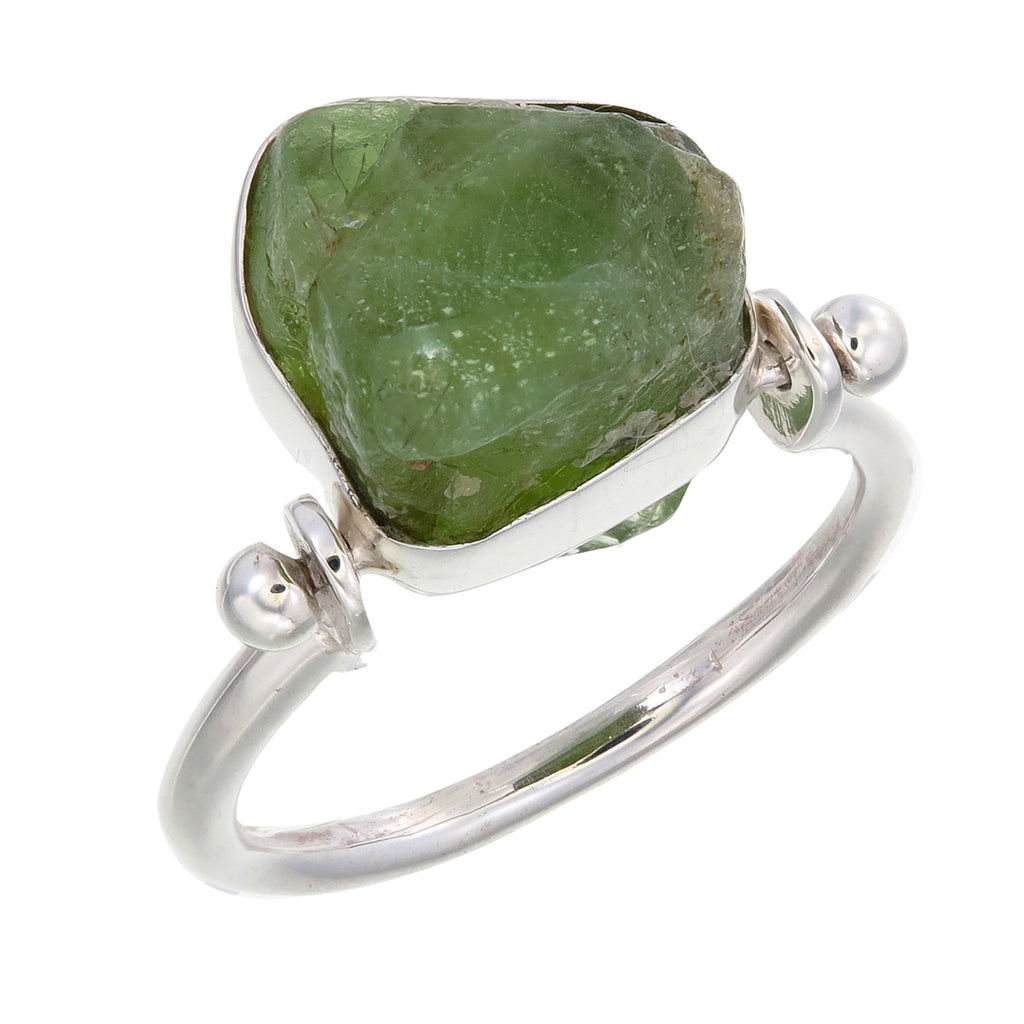 Raw top peridot ring