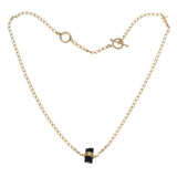 BLACK TOURMALINE SHORT NECKLACE - GOLD