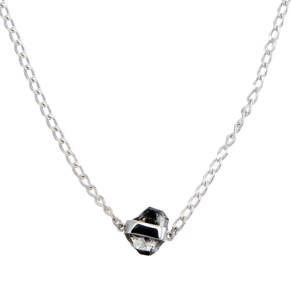 DIAMOND QUARTZ SHORT NECKLACE - SILVER