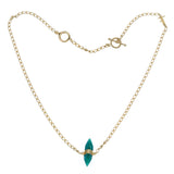 GREEN ONYX SHORT NECKLACE  - GOLD